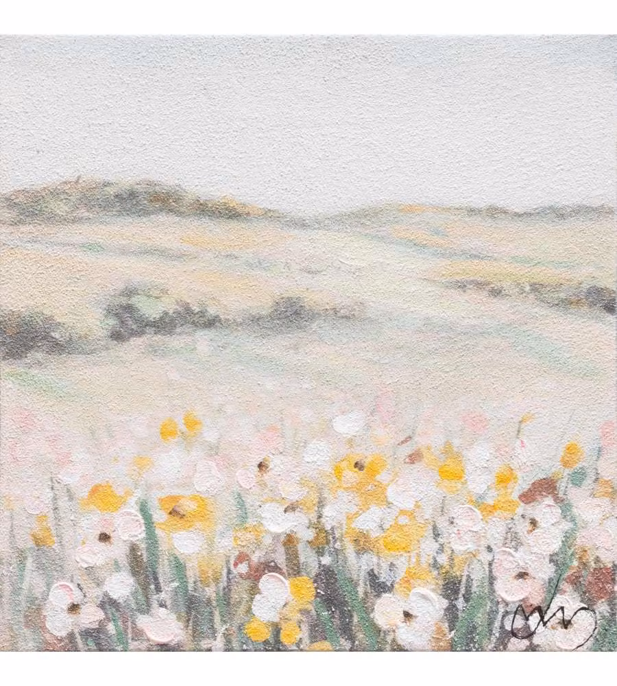 Bubola e Naibo Dipinto su Tela Fiori Multicolore 30x30 cm Decorativo
