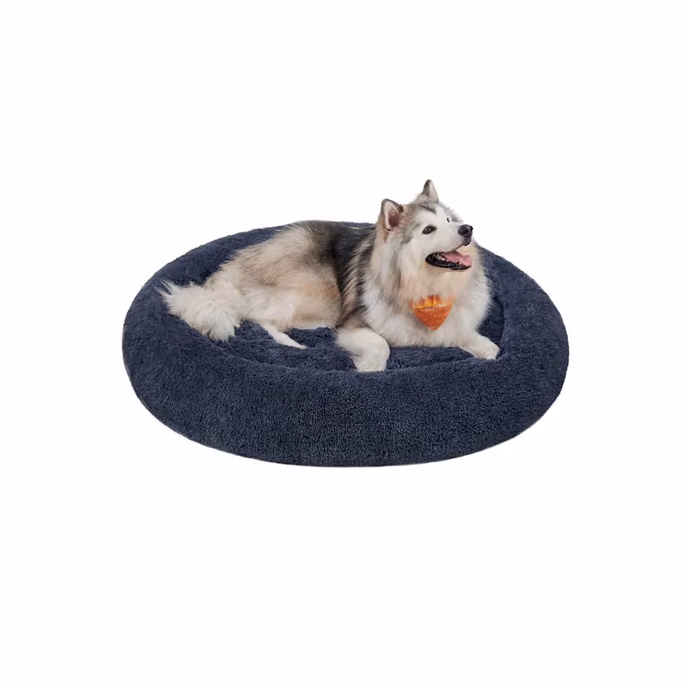 Cuccia per Cane in Peluche Morbida, Grigio Scuro / L 140 x P 140 x H 20 cm