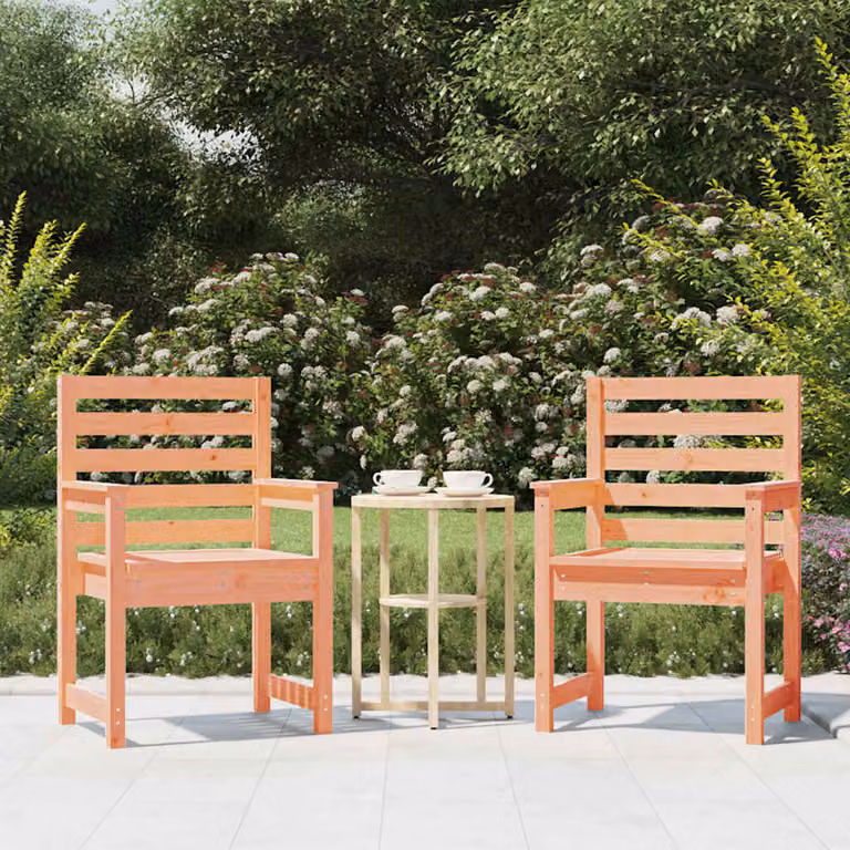 Set di 2 sedie da giardino vidaXL in legno massello di Douglas marrone L: 60 cm, P: 48 cm, H: 91 cm
