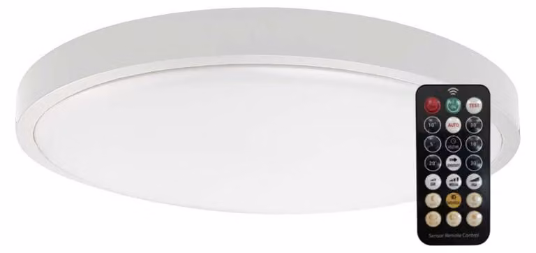 LED Solution Lampada LED da incasso bianca Plano rotonda 295 mm 18 W IP44 Premium con sensore di movimento e telecomando Colore della luce: Bianco diurno 76601-24