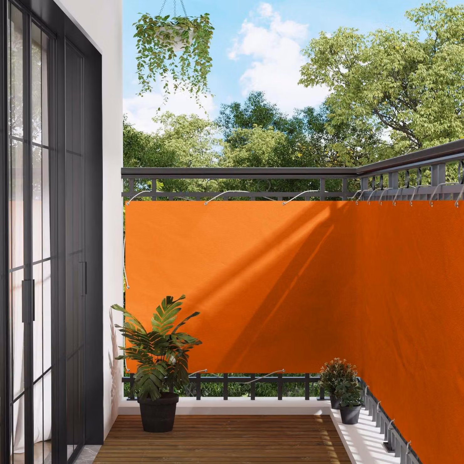 Schermo da balcone Arancione 110 x 300 cm Tessuto Oxford