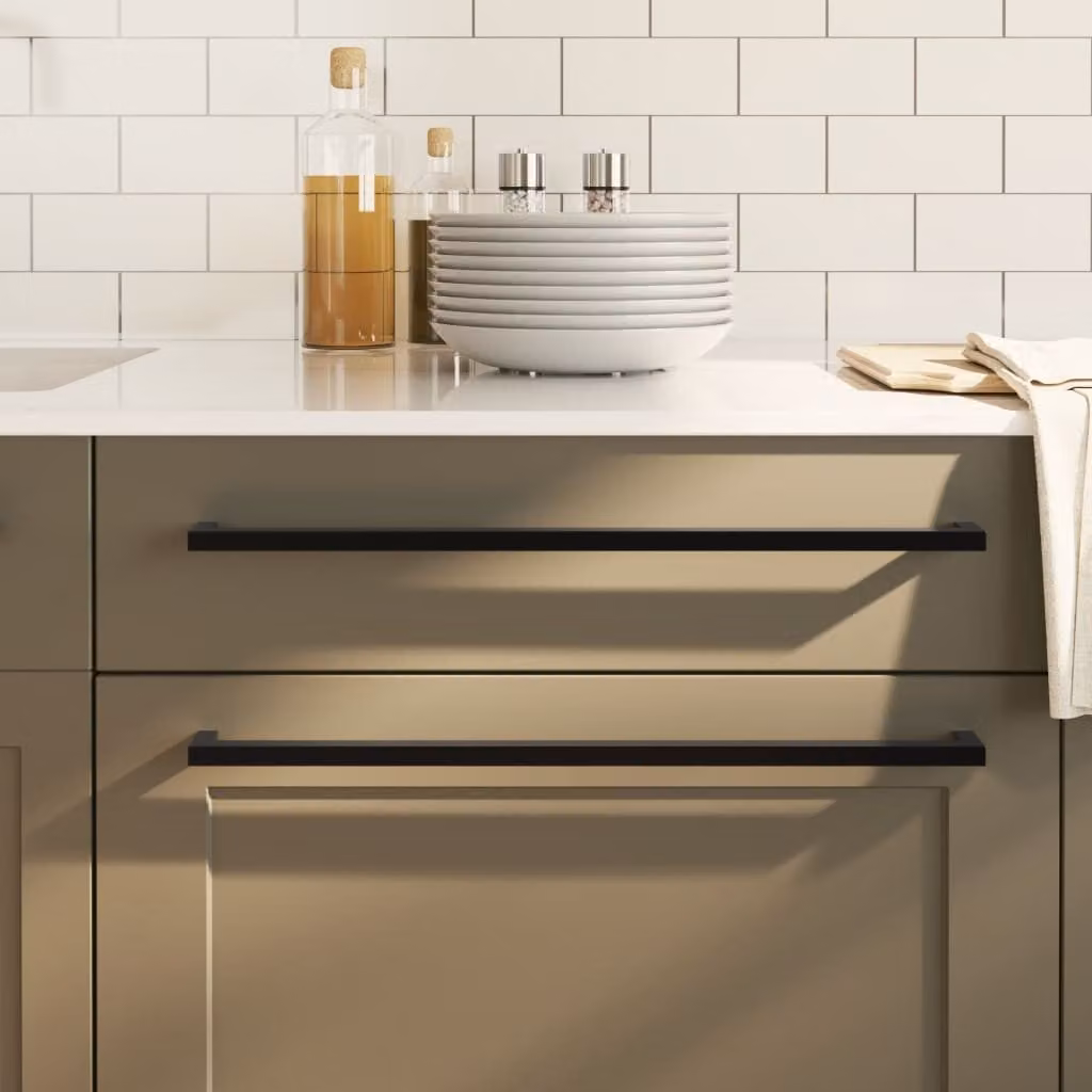 Set di 20 maniglie per mobili a barra vidaXL in acciaio inox nero opaco