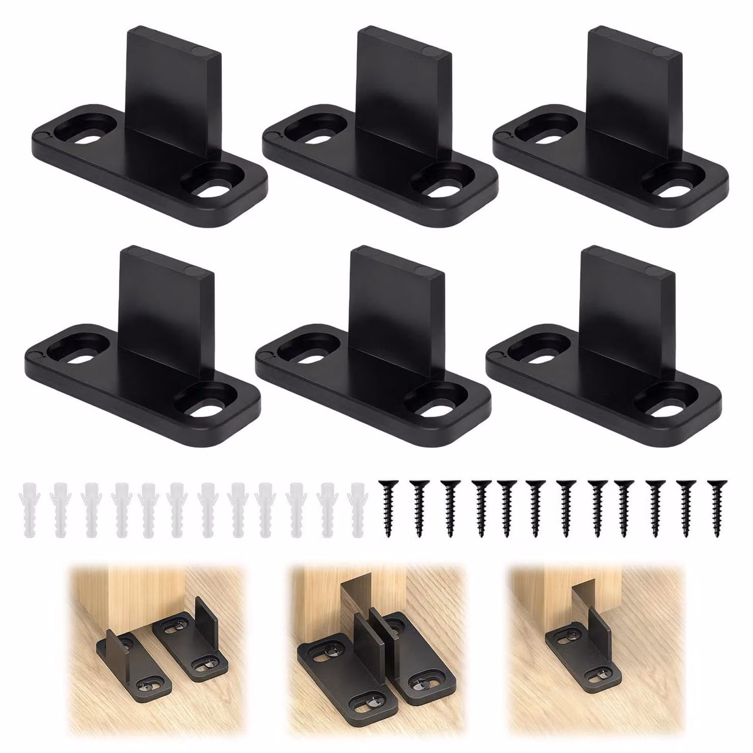 6 guide per porte scorrevoli, dimensioni 45 x 20 x 24 mm, guida multifunzionale per porte scorrevoli a pavimento