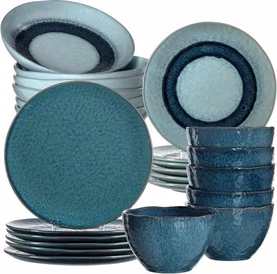 Set di piatti e bicchieri in materiali rinnovabili