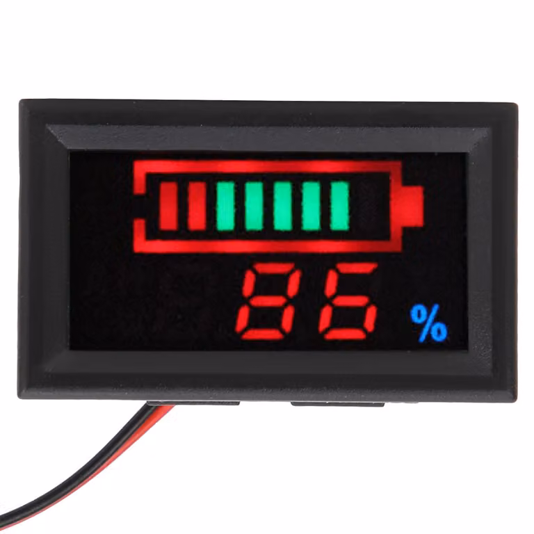 YB27VE Voltmetro e amperometro digitale a LED - 24 V per batterie al piombo dei veicoli elettrici