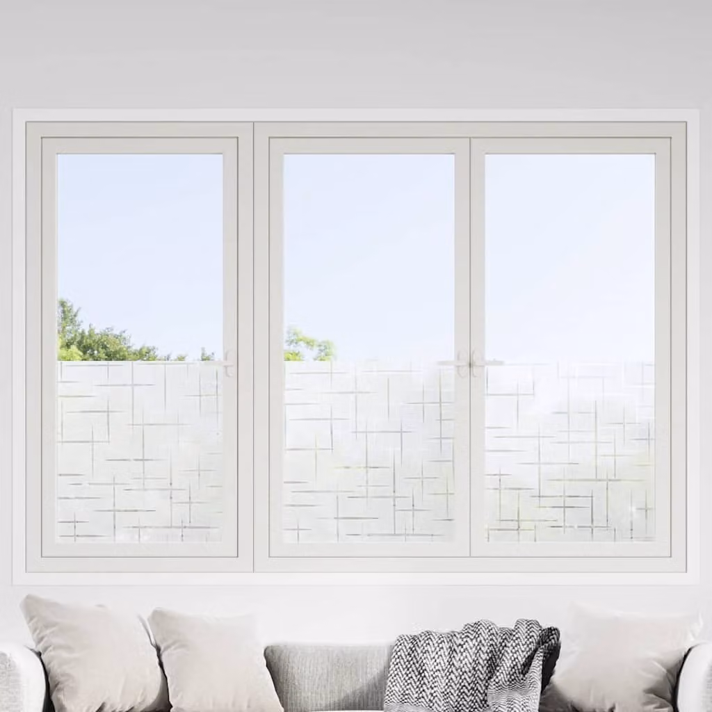 Set di 2 pellicole adesive per finestre vidaXL con motivo a stella geometrico, colore bianco trasparente, in PVC