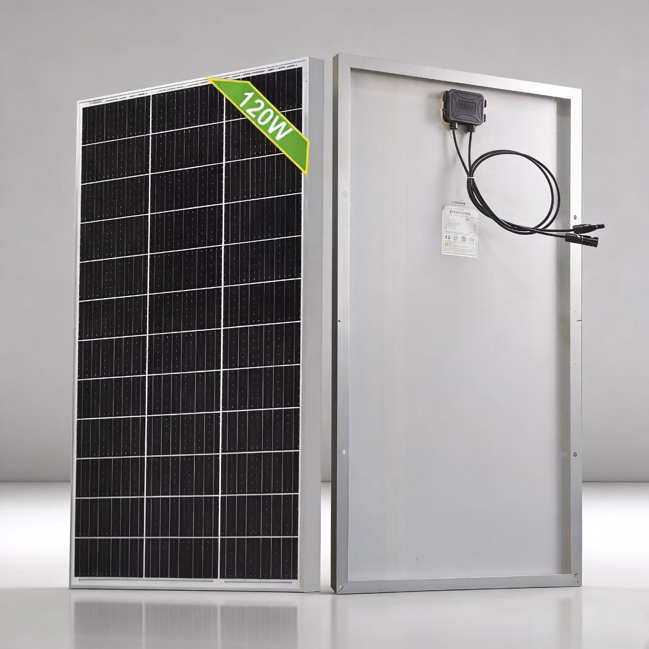 Pannelli solari, 2 pezzi, 120W per pannello - Tensione: 18V - Potenza: 120 Watt - Materiale: vetro temperato - Colore: bianco - Adatti per uso esterno