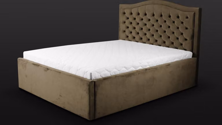 Grünes Chesterfield Bett Klassisches Schlafzimmermöbel Design Eleganter Stoff