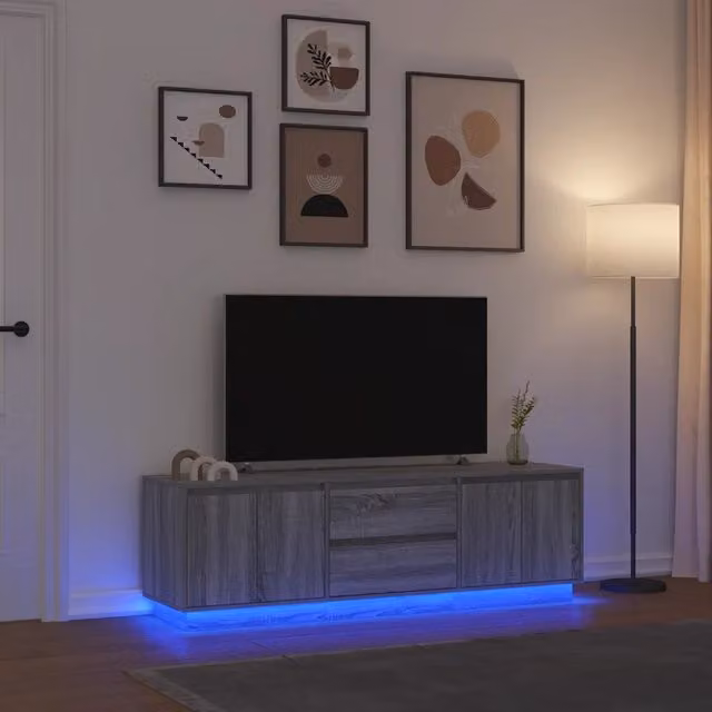 Mobile Porta TV con Luci LED Grigio Sonoma 160,5x41x50 cm 3328431