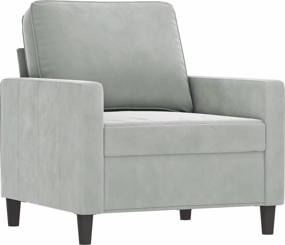Poltrona Grigio Chiaro 60 cm Velluto