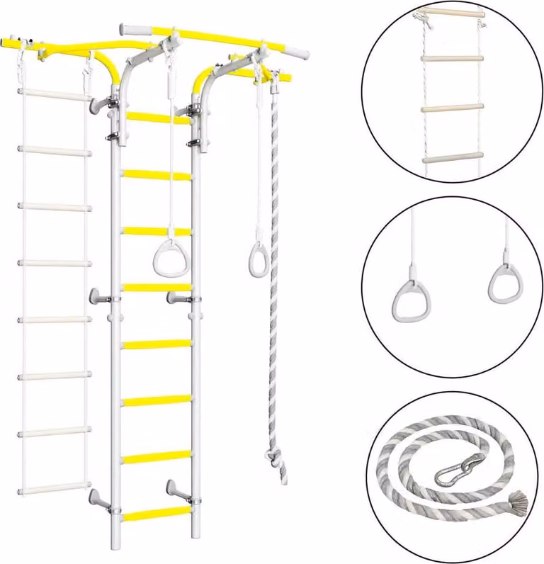 Spalliera in metallo per bambini Kometa Next 2 giallo-arancio | Parete da ginnastica Kometa Next 2 | Parete da arrampicata Kometa Next 2