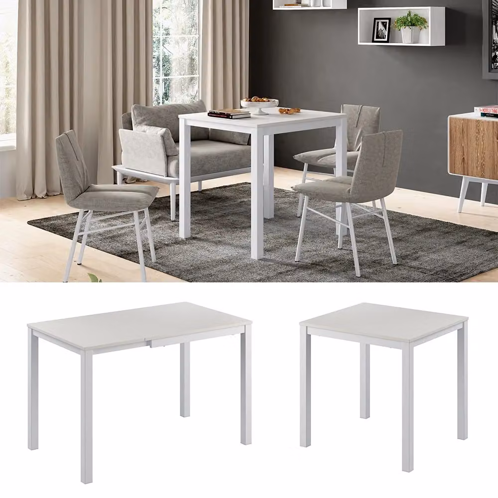 Tavolo da pranzo allungabile Granny Vicco Bianco L/P: 80-120 x 70 cm – 2