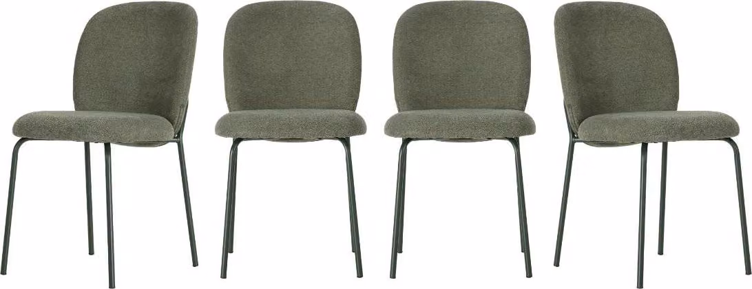Calicosy - Set di 4 sedie in tessuto con gambe in metallo H85 cm - NOA