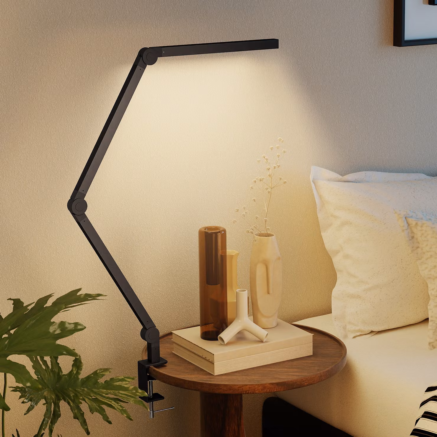 Lampada da Scrivania a LED HOMCOM con Morsetto, Braccio Regolabile e Dimmerabile, Nero – 2