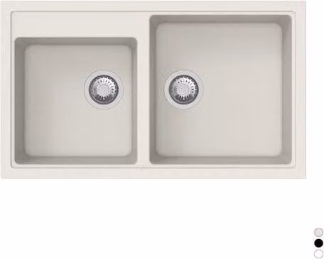 Lavello da incasso Apell a 2 vasche in materiale sintetico colore bianco L: 86 cm