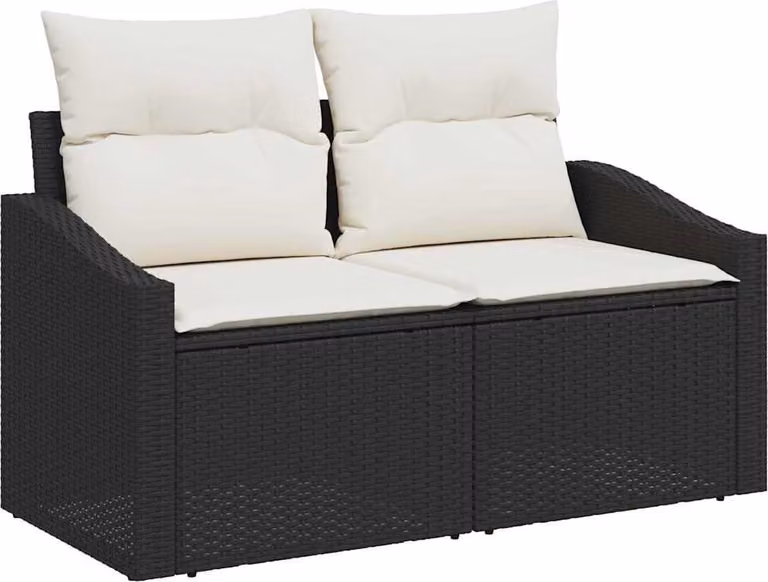 Maison Exclusive - Set Divano da Giardino con cuscino 7 pcs Nero polyrattan