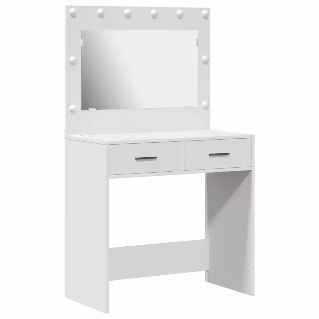 Tavolo da trucco bianco vidaXL in legno MDF con finitura opaca L: 78,5 cm, P: 41 cm, H: 135 cm – 2