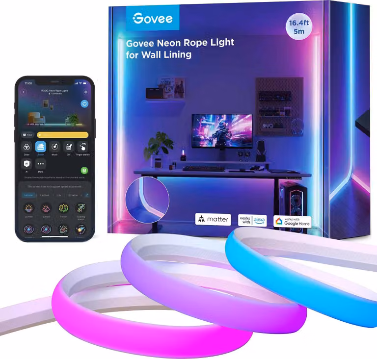 Govee Neon Rope Light for Wall Lining -valonauha, 5 m
