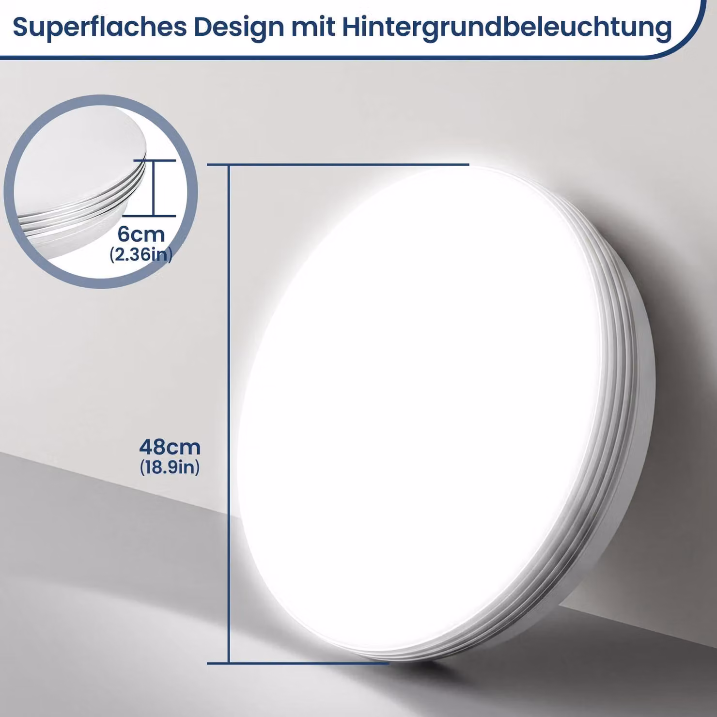 Pannello LED rotondo da soffitto - Lampada da soffitto da incasso - 48 W - Confezione da 5 pezzi - Luce bianca fredda - Bordo argentato - Non dimmerabile