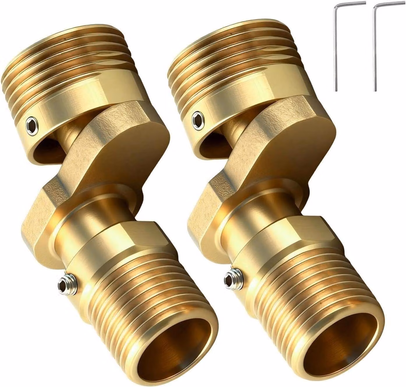 Raccordo in ottone svasato, da 1/2" a 3/4", con angolo svasato - Adattatore girevole a 360° per applique a parete - Adattatore retrattile per rubinetti doccia
