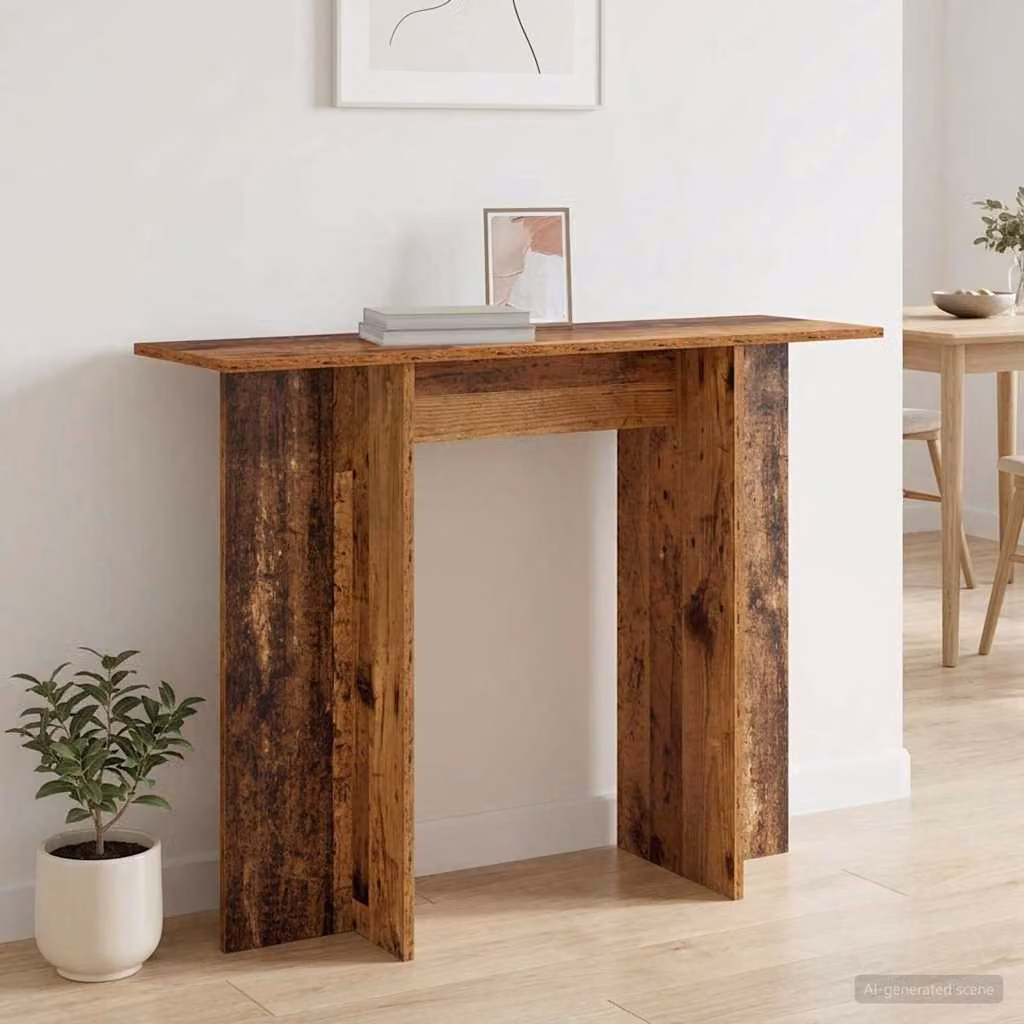 vidaXL Tavolo consolle moderno in legno color marrone L: 100 cm, P: 30 cm, H: 75 cm