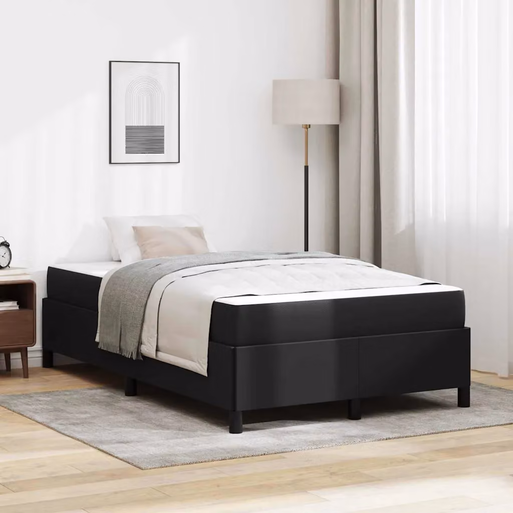 Struttura letto con materasso vidaXL in tessuto nero, L 120 x P 200 cm – 1