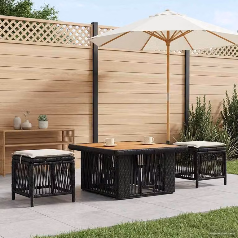 Maison Exclusive - Set da giardino per esterni, composto da 3 pezzi, in rattan sintetico beige e crema