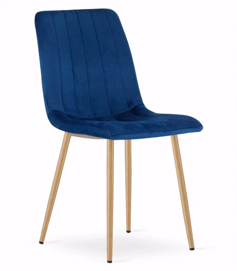 Set di 4 sedie VALORA JEWA in velluto blu con gambe in legno e metallo – 2