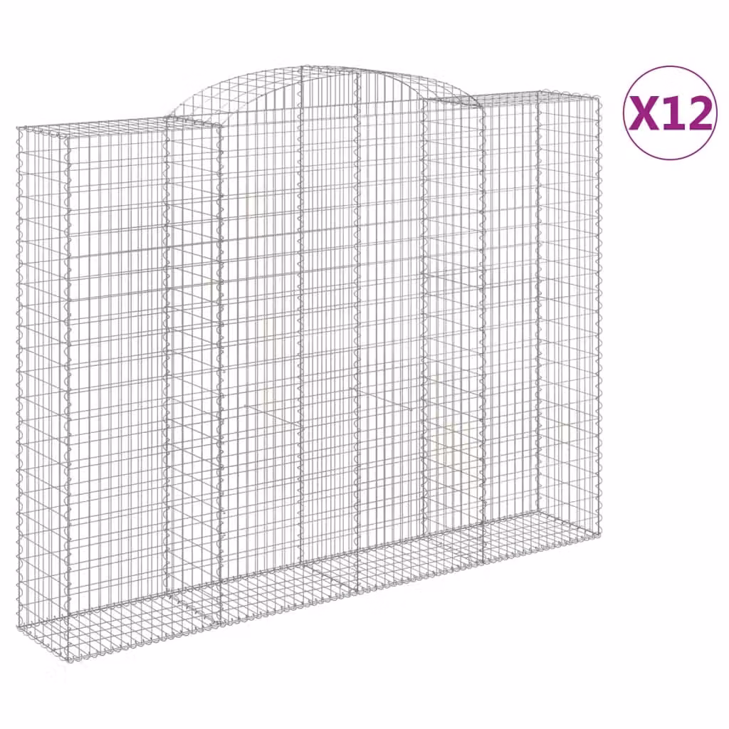 Cesti Gabbioni ad Arco 12 pz 300x50x220/240 cm Ferro Zincato