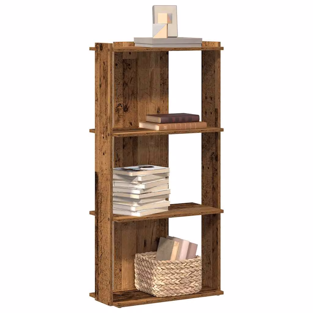 Libreria vidaXL a 3 Ripiani in Legno Vecchio Marrone in MDF L 60 cm, P 30 cm, H 120 cm