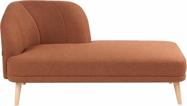 Chaise longue a sinistra BELIANI in tessuto marrone con struttura in legno massello, L/P/H: 153 x 78 x 74 cm – 1