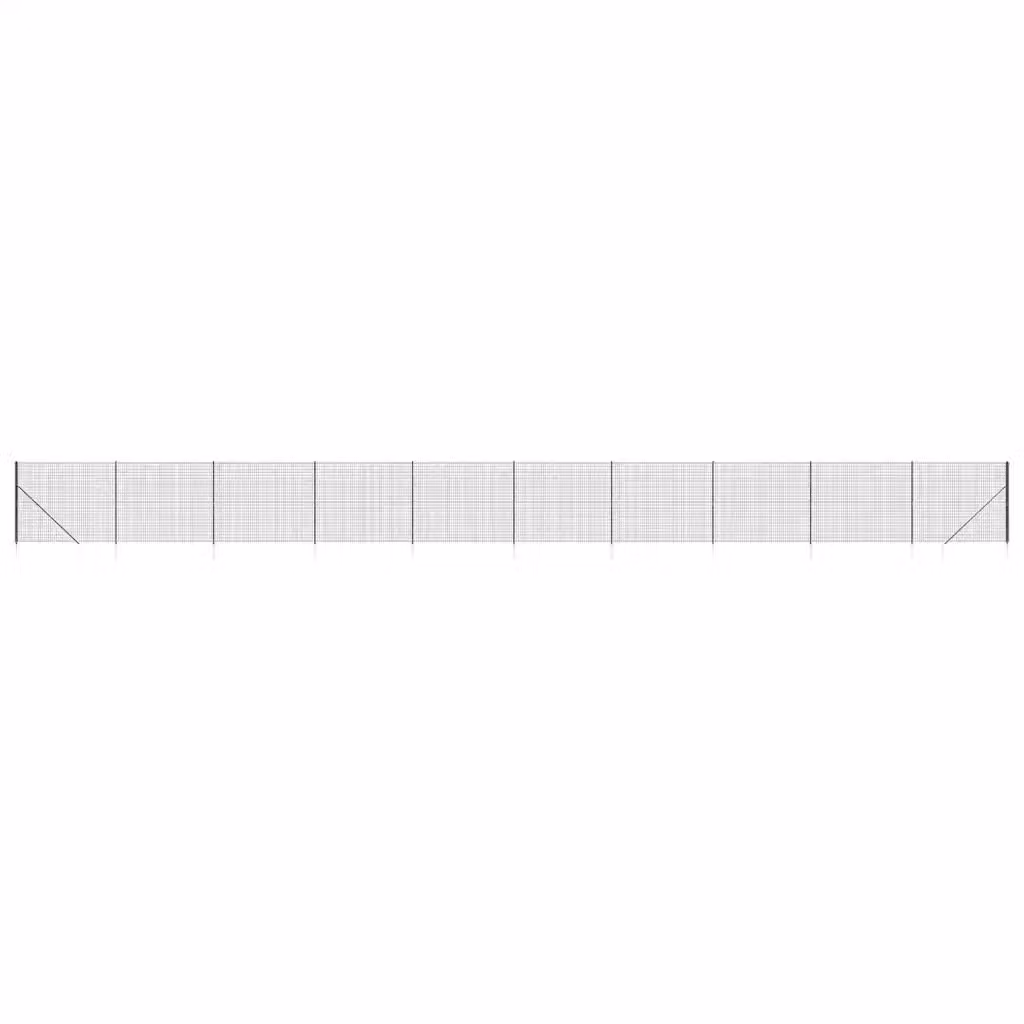 Recinzione Metallica con Picchetti di Ancoraggio vidaXL in Acciaio Zincato Rivestito in PVC, Colore Antracite, L: 25 m, H: 2,2 m – 2