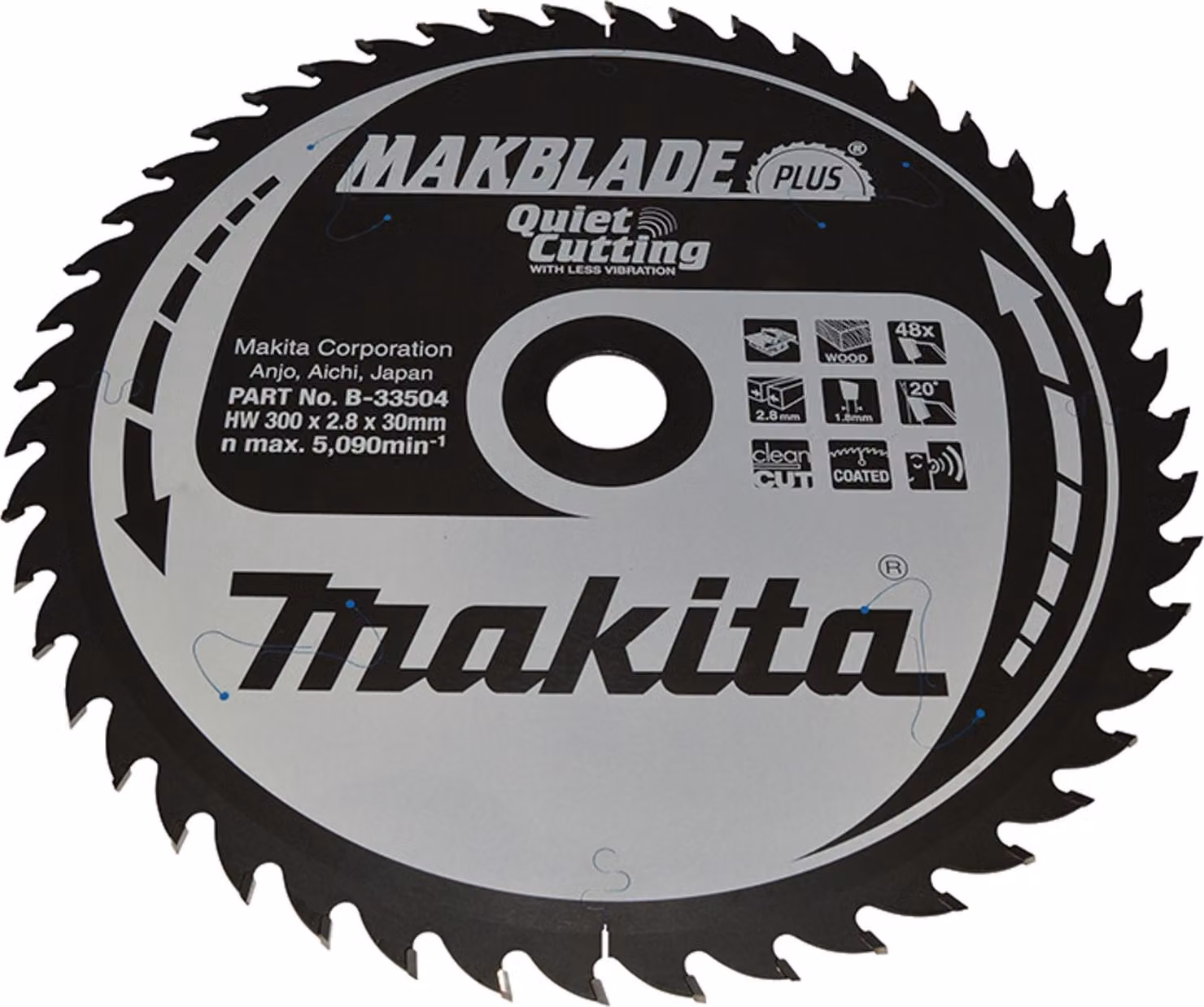 Makita B-33504 Lama circolare TCT 300 x 30 mm 48T legno