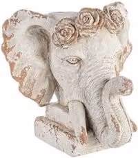 Vaso Magnesia Bizzotto testa elefante in ceramica Bianco L: 48,5 cm, P: 38 cm, H: 43 cm
