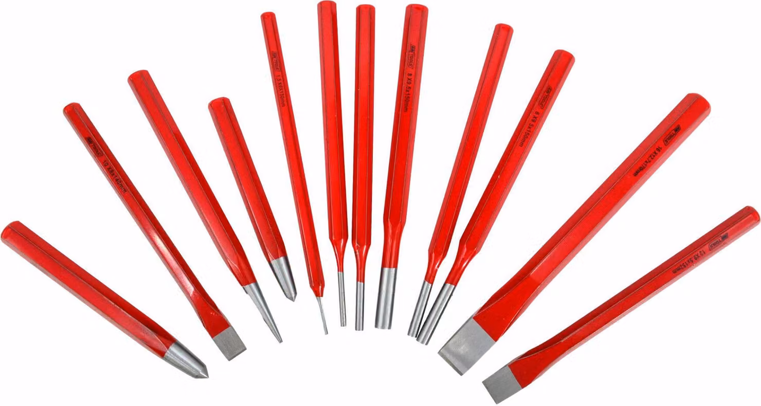 Awtools set di scalpelli, punteruoli e punte da 12 pezzi
