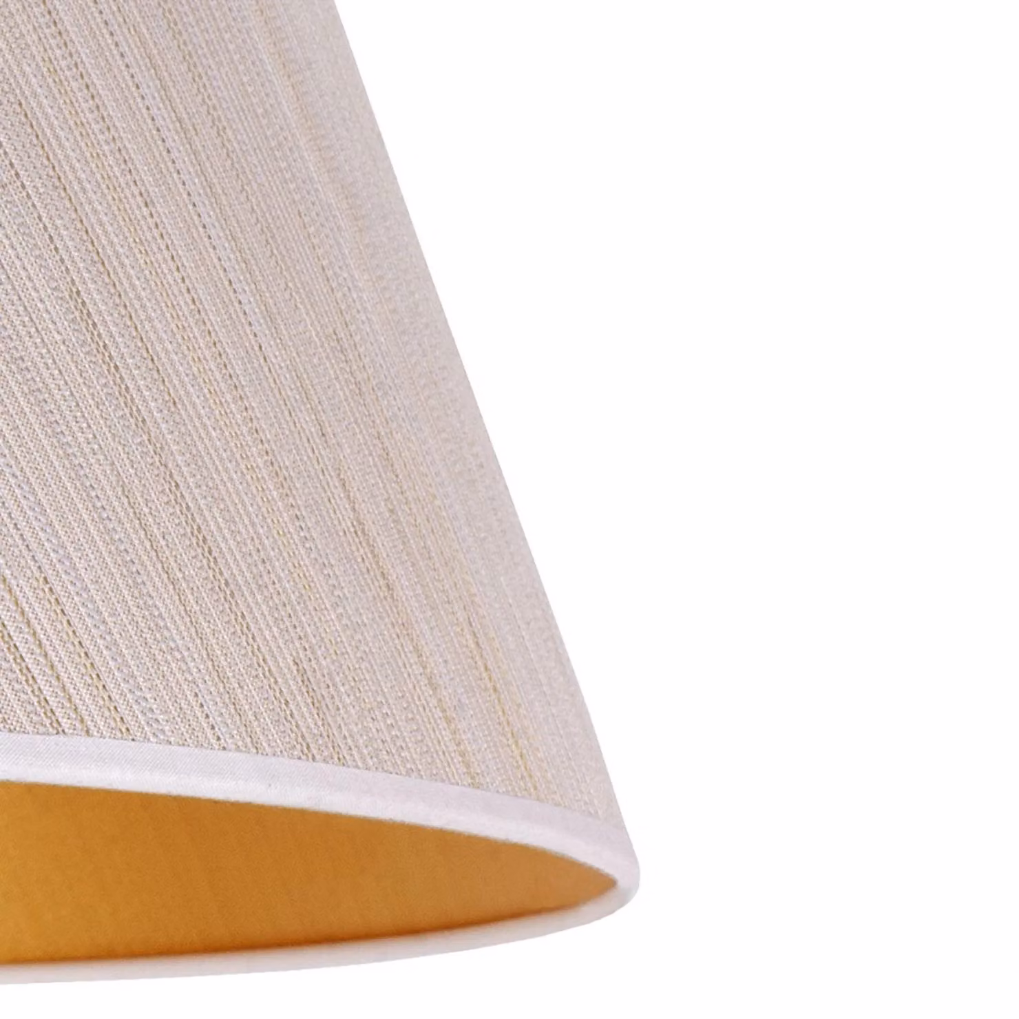 Paralume Sofia Altezza 21 cm, bianco/oro a striscia Duolla, Bianco / Opale, Tessuto / Stoffa / Seta