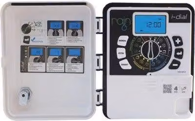 Centralina per irrigazione esterna Idial Rain Zone con trasformatore da 220V a 24V in plastica bianca e nera