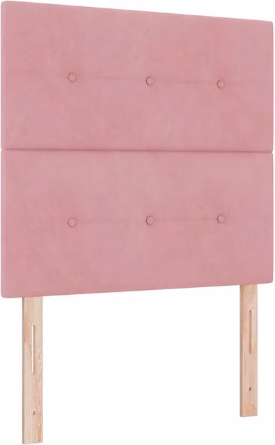 Letto singolo | Letto per adulti | Letto a Sorgente LED con materasso Rosa 80 x 200 cm Velluto