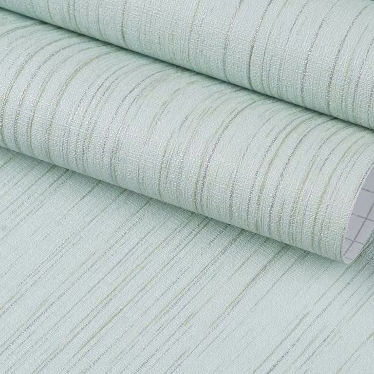 Solidchoice - Carta da parati autoadesiva per parete della cucina, effetto lino, color verde menta, ideale per camera da letto e bagno