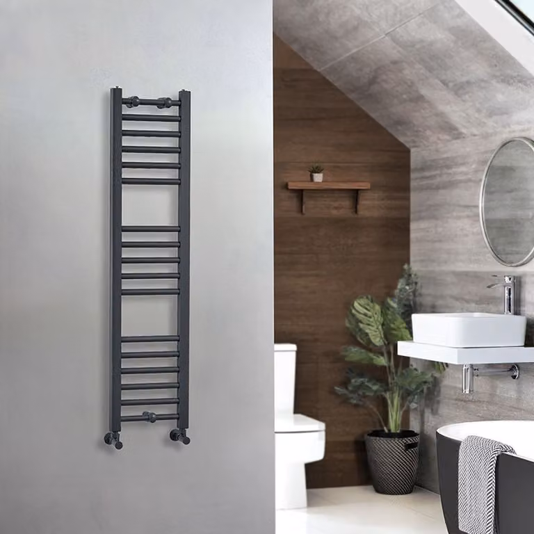 Scaldasalviette Piatto Moderno - Antracite - 1200mm x 300mm - Artle