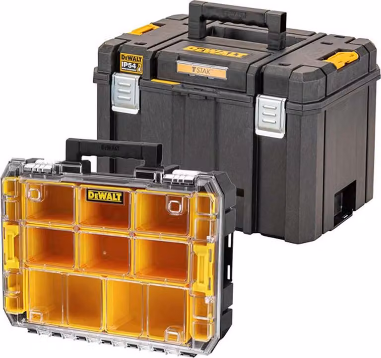 Dewalt - Cassetta portautensili "Tstak IP54" (confezione da 2) AW489 (taglia unica) (nero/giallo)