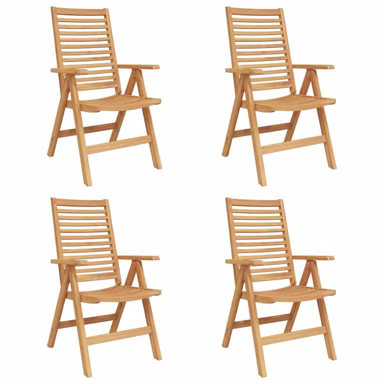 Set di 4 sedie da giardino vidaXL in legno di teak marrone con braccioli L/P/H: 52 x 64.5 x 108 cm