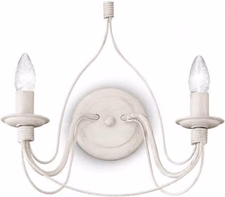 Lampada da parete Ideal-Lux Corte Ap2 bianca in metallo con attacco E14