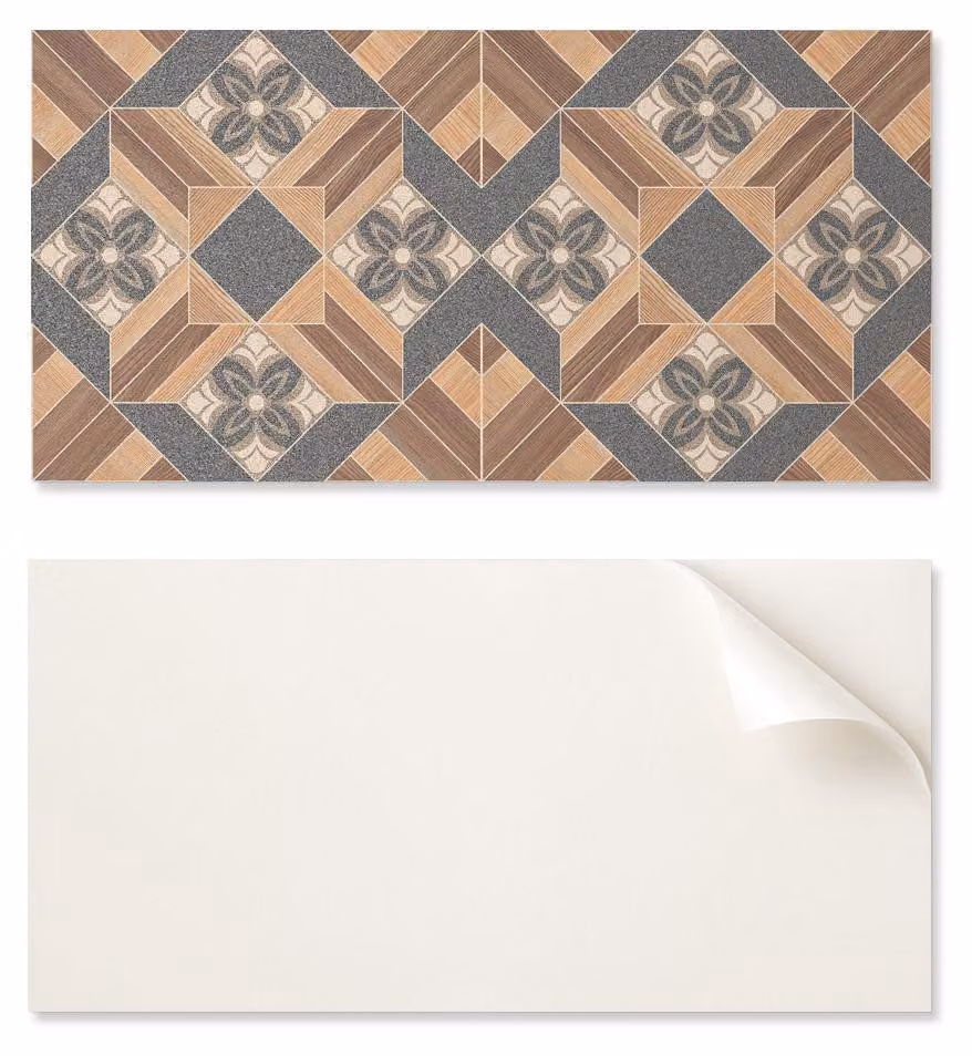 Pannello in vinile autoadesivo con decorazione stampata, dimensioni 120 x 60 cm, motivo con elementi floreali