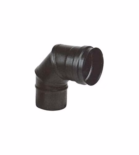 Gomito Inox 90° 10 cm Nero Pellet 300 Maral