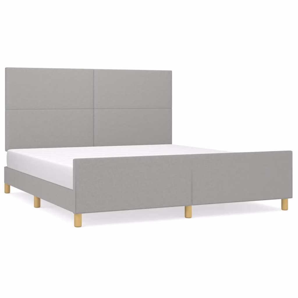 Giroletto senza Materasso Grigio Chiaro 160x200 cm Tessuto