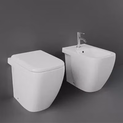 Sanitari filomuro Rak Caroline in ceramica bianca con scarico universale L 55 cm x P 40 cm x H 34,5 cm