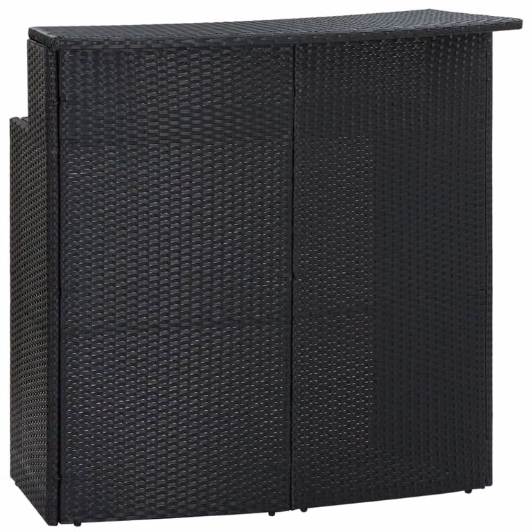 The Living Store Tavolo bar da giardino nero 120x55x110 cm Poly Rattan