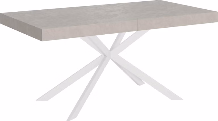 ITYHOME - Tavolo allungabile 160/420X90 cm Plaker cashmere gambe bianche