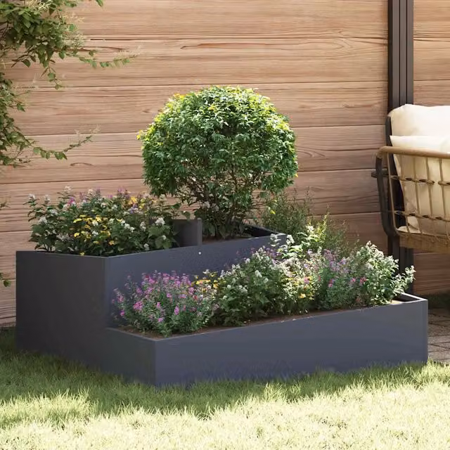 Vaso da giardino Antracite 100 x 100 x 50 cm 873587